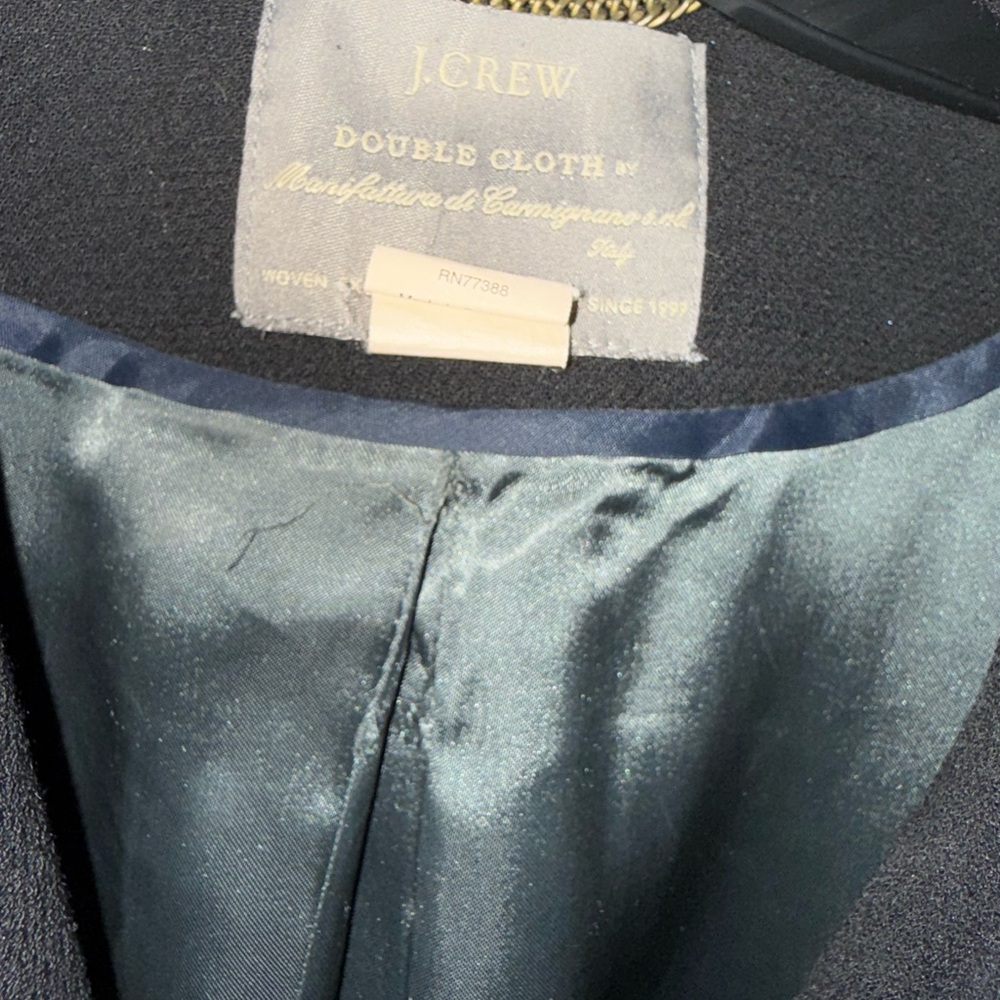 J CREW Black Double Cloth Coat Size 12 Wool - Picture 3 of 5